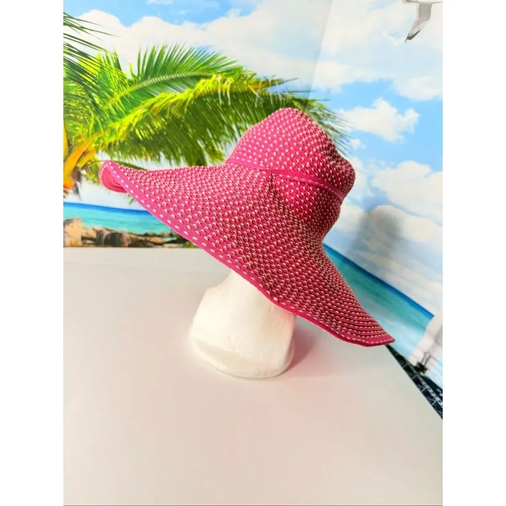 SanHat Diego Co Pink Wide Brim Sun Hat Floppy Beach Hat Packable Vacation Resort